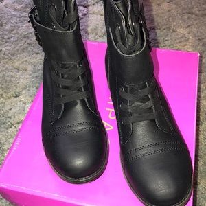Black lace up boots